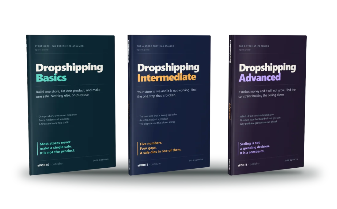 The three Dropshipping books: Basics, Intermediate and Advanced