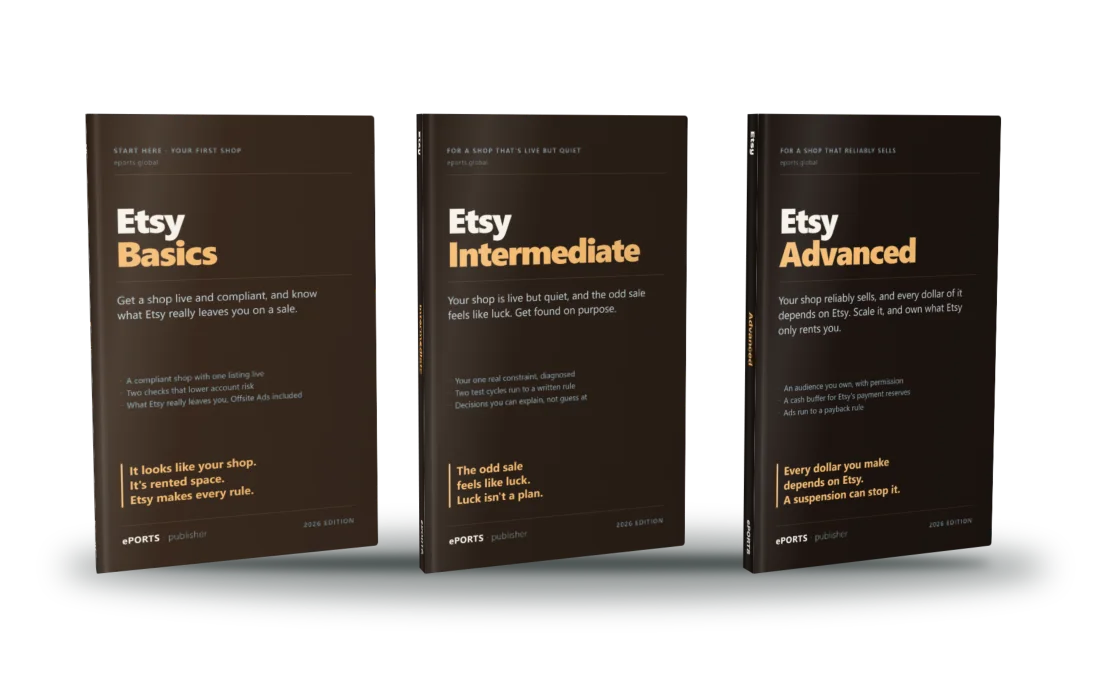 The three Etsy books: Basics, Intermediate and Advanced